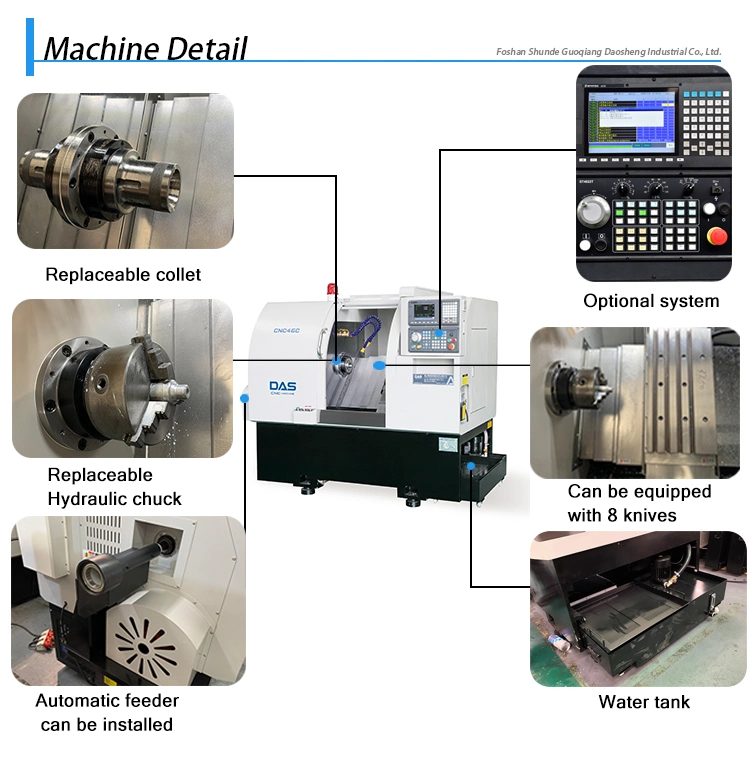 Ds-6 Small Automatic Gang Tool CNC Lathe CNC Slant Bed Lathe Machine Fanuc Siemens System