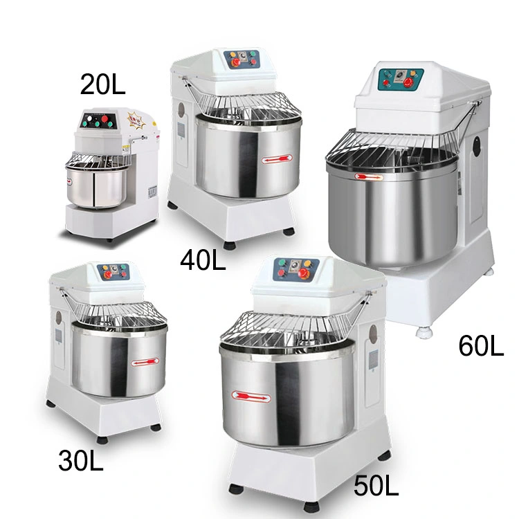 Commercial Industrial Electric 8 100kg 20L 260L Food Bread Baking Bakery Equipment Double Motion Stand Dough Spiral Machine Spiral Mixing Flour Dough Mixer